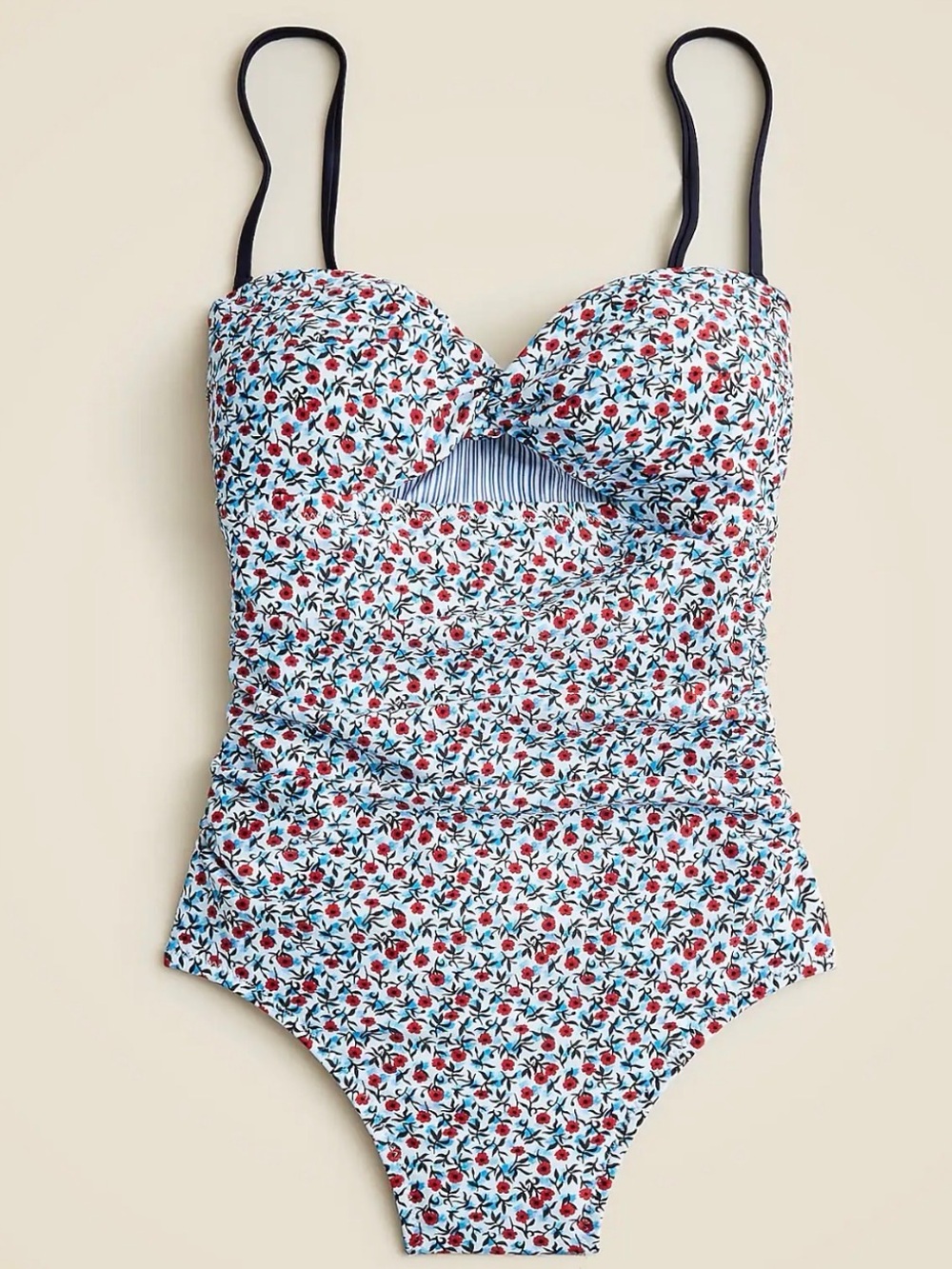 Gemma ruched bandeau cutout one-piece J. Crew